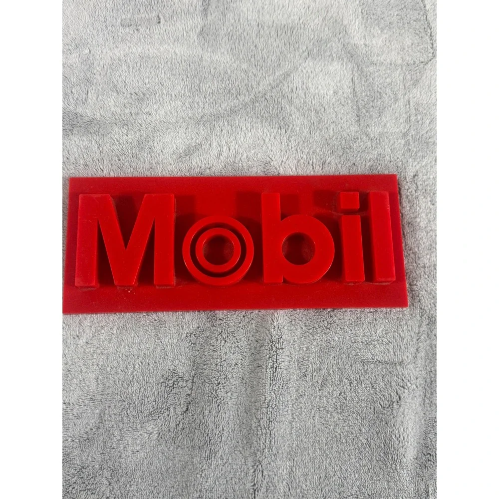 2 Vintage 3D Mobil Gas Pump Plate Replacements. Exxon Mobil‎ American Gas & oil